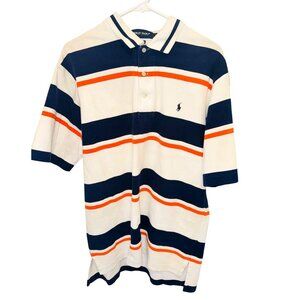 90s Polo Golf Ralph Lauren Striped Polo Rugby Shirt Navy Orange White Men L